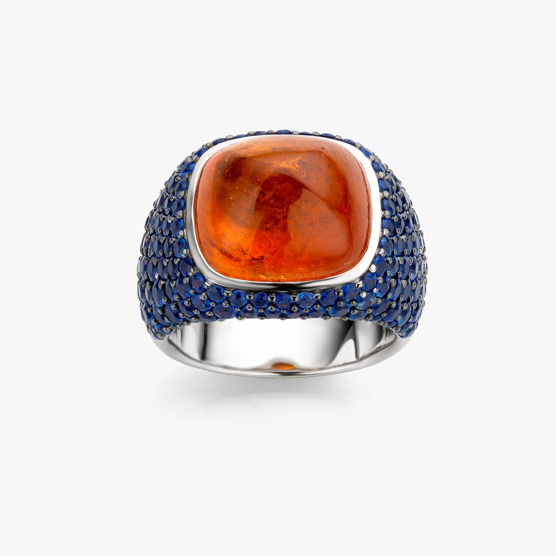 7.00 Ratti Handmade Orange Zircon Ring Gold Plated For Girls, Men, Women