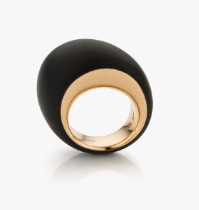 Maison De Greef – Rose gold and jet ring Pirouette