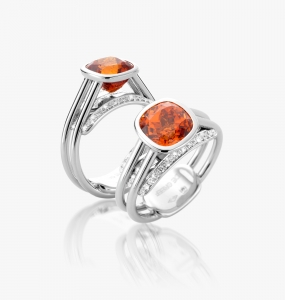 Maison De Greef – Silver ring with orange stone