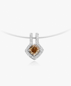 Maison De Greef – White gold pendant set with brown diamond