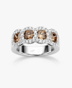 Maison De Greef – White gold ring with brown diamonds