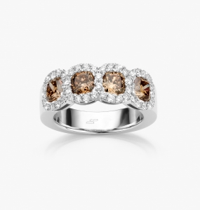 Maison De Greef – White gold ring with brown diamonds
