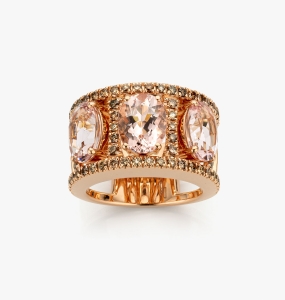 Maison De Greef – Gold ring with pink stones and diamonds