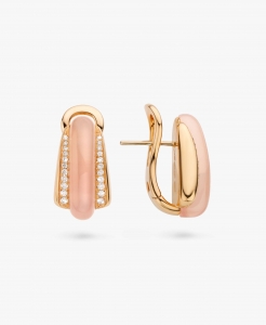 Maison De Greef – Gold earrings with pink stone and diamonds