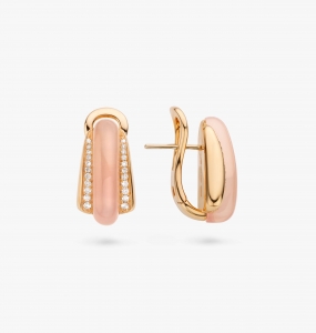 Maison De Greef – Gold earrings with pink stone and diamonds