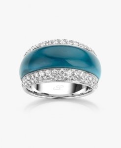 Maison De Greef – White gold ring set with a blue topaz and diamonds