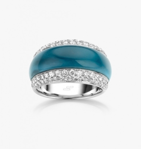Maison De Greef – White gold ring set with a blue topaz and diamonds