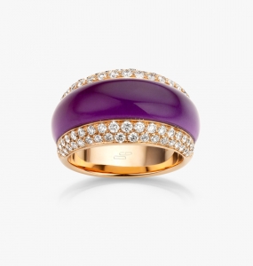 Maison De Greef – Pink gold ring set with an amethyst and diamonds