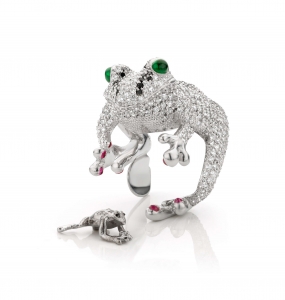Maison De Greef – White gold ring and pendant Rana set with brilliants, tsavorites and rubies