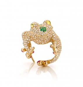 Maison De Greef – Yellow gold ring and pendant Rana set with brilliants