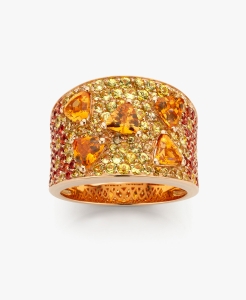 Maison De Greef – Gold ring with orange stones