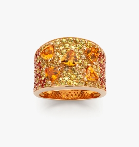 Maison De Greef – Gold ring with orange stones